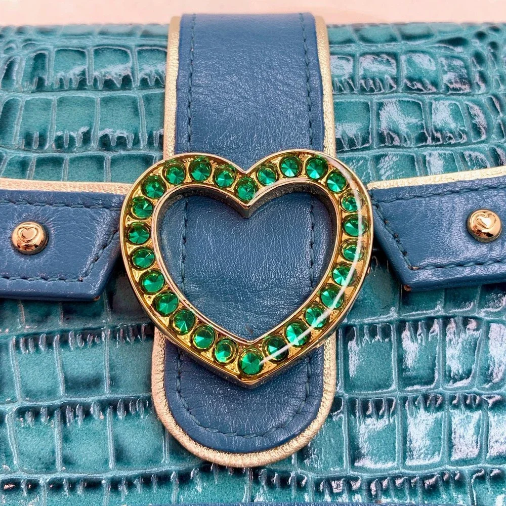 Lovcat Paris Wallet Light Blue Crocodile Print Vintage Y2K - Picture 14 of 15